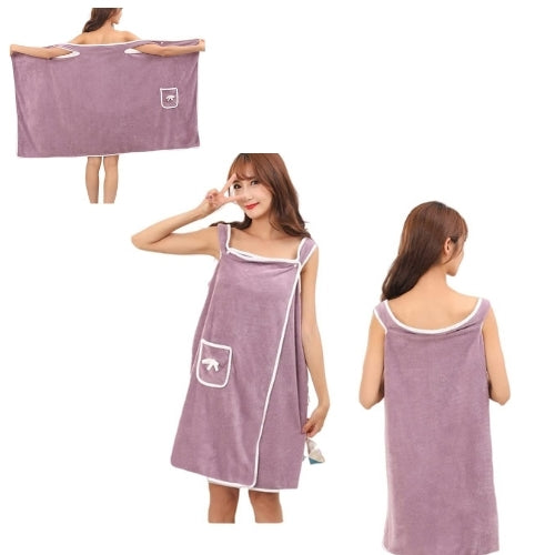 Halat de baie stil prosop 2 in 1, Zola, prindere prin capse,  poliester, pufos, uscare rapida, 80x135 cm Halat de baie stil prosop 2 in 1, Zola, prindere prin capse,  poliester, pufos, uscare rapida, 80x135 cm